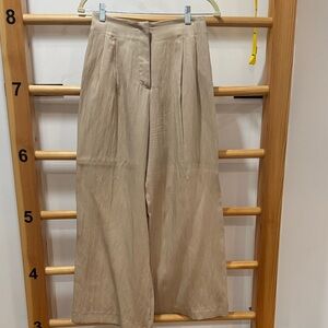 Zara Beige/Tan Wide-Leg Trousers
